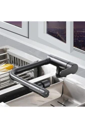 Mutfak Pencere Önü Katlanır Evye Bataryası Su Arıtma Çıkışlı Yeni Mat Siyah 7 Yıl Garantili thumbnail 4