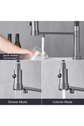 Mutfak Evye Bataryası Dual Flow Su Arıtma Çıkışlı Antrasit Gri Spiralli 7 Yıl Garanti Ithal thumbnail 4