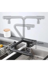 Mutfak Pencere Önü Katlanır Evye Bataryası Su Arıtma Çıkışlı Yeni Mat Siyah 7 Yıl Garantili thumbnail 6