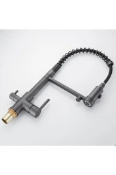 Mutfak Evye Bataryası Dual Flow Su Arıtma Çıkışlı Antrasit Gri Spiralli 7 Yıl Garanti Ithal thumbnail 5