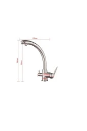 Mutfak Evye Bataryası Dual Flow Su Arıtma Çıkışlı Mat Krom Nikel 7 Yıl Garantili Ithal thumbnail 3