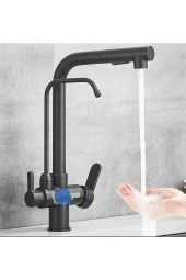 Mutfak Evye Bataryası Dual Flow Su Arıtma Çıkışlı Yeni Tasarım Siyah Fiskiyeli 7 Yıl Garanti Ithal thumbnail 5