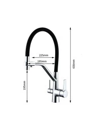 Mutfak Evye Bataryası Dual Flow Su Arıtma Çıkışlı Spiralli 7 Yıl Garantili Mat Siyah thumbnail 2