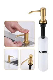 ANKASTRE SIVI SABUNLUK MAT GOLD MUTFAK EVİYE VE BANYO LAVABO UYUMLU İTHAL 5 YIL GARANTİLİ 500ML - 1
