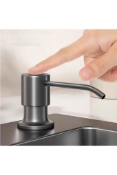Ankastre Sıvı Sabunluk Antrasit Mutfak Eviye Ve Banyo Lavabo Uyumlu Ithal 7 Yıl Garantili 500ml - 2