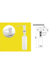 Ankastre Sıvı Sabunluk Beyaz Mutfak Eviye Ve Banyo Lavabo Uyumlu Ithal 7 Yıl Garantili 500ml - 2