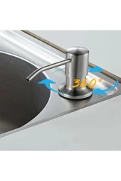 Ankastre Sıvı Sabunluk NİKEL Renk Mutfak Eviye Ve Banyo Lavabo Uyumlu Ithal 5 Yıl Garantili 500ml - 1