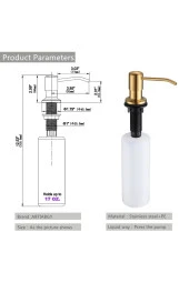ANKASTRE SIVI SABUNLUK MAT GOLD MUTFAK EVİYE VE BANYO LAVABO UYUMLU İTHAL 7 YIL GARANTİLİ 500ML - 2