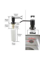Ankastre Sıvı Sabunluk Antrasit Mutfak Eviye Ve Banyo Lavabo Uyumlu Ithal 7 Yıl Garantili 500ml - 4