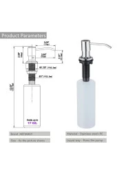 Ankastre Sıvı Sabunluk NİKEL Renk Mutfak Eviye Ve Banyo Lavabo Uyumlu Ithal 5 Yıl Garantili 500ml - 4