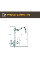 Mutfak Evye Bataryası Krom Dual Flow Su Arıtma Çıkışlı Krom Yeni Tasarım 5 Yıl Garantili thumbnail 2