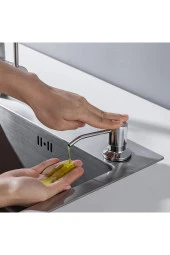 Ankastre Sıvı Sabunluk Krom Mutfak Eviye Ve Banyo Lavabo Uyumlu Ithal 7 Yıl Garantili 500ml - 2