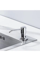 Ankastre Sıvı Sabunluk Krom Mutfak Eviye Ve Banyo Lavabo Uyumlu Ithal 7 Yıl Garantili 500ml - 3