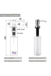Ankastre Sıvı Sabunluk Mat Krom Mutfak Eviye Ve Banyo Lavabo Uyumlu Ithal 7 Yıl Garantili 500ml - 4
