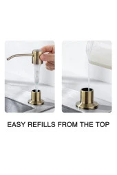 ANKASTRE SIVI SABUNLUK MAT GOLD MUTFAK EVİYE VE BANYO LAVABO UYUMLU İTHAL 7 YIL GARANTİLİ 500ML - 4