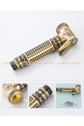 Spiralli Tuvalet Musluğu Banyo Klozet Bide Özel Temizlik 5 Yıl Garantili Antik Işlemeli thumbnail 5