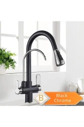 Mutfak Evye Bataryası Dual Flow Su Arıtma Çıkışlı Ithal Siyah Krom 7 Yıl Garantili thumbnail 1