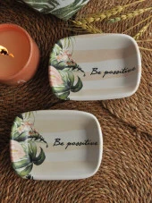 M'art Home Palmiye 2 li Mini Sunum Tabağı 10x14 cm - 1