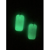 Dikdörtgen Şekilli Beyaz Renkli Ebruli Gece Yeşil Neon Olan Parlak Küpe Epoksi El Yapımı Hediyelik thumbnail 8