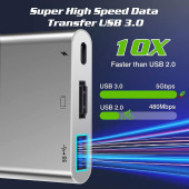 3in1 Type-C, USB-C, ThunderBolt3 Çevirici Çoklayıcı Adaptör HUB. HDMI Ses Görüntü + USB 3 OTG + Şarj  2.EL ÜRÜN - 1