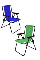 EXENT 2 Adet 2-6 Yaş LÜX Çocuk Piknik Sandalyesi-Mini Kamp Sandalyesi-Mavi-Yeşil thumbnail 1