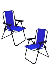 EXENT 2 Adet 2-6 Yaş LÜX Çocuk Piknik Sandalyesi-Mini Kamp Sandalyesi-Mavi thumbnail 1