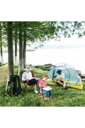 EXENT 2 Adet LÜX Çocuk Piknik Sandalyesi-Mini Kamp Sandalyesi-Pembe-Yeşil - 4