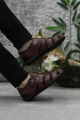 Mehmet Mete 102 Taba Kale Comfort Hakiki Deri Erkek Sandalet - 5