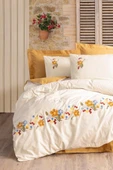 Cotton Box Brode Ranforce Çift Kişilik Nevresim Takımı Pamuya Hardal - 1