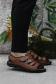 Mehmet Mete 106 Taba Kale Comfort Hakiki Deri Erkek Sandalet - 1