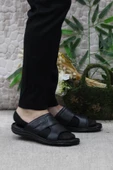 Mehmet Mete 182 Siyah Axfor Comfort Hakiki Deri Erkek Terlik - 1