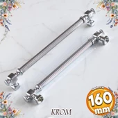 Talas Krom Çizgili Metal Kulp Kulpu 160 mm Mobilya Çekmece Mutfak Dolabı Dolap Kulpları Kulbu thumbnail 1