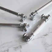 Talas Krom Çizgili Metal Kulp Kulpu 192 mm Mobilya Çekmece Mutfak Dolabı Dolap Kulpları Kulbu thumbnail 5