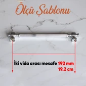 Talas Krom Çizgili Metal Kulp Kulpu 192 mm Mobilya Çekmece Mutfak Dolabı Dolap Kulpları Kulbu thumbnail 2