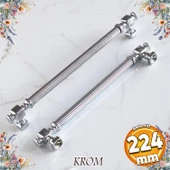 Talas Krom Çizgili Metal Kulp Kulpu 224 mm Mobilya Çekmece Mutfak Dolabı Dolap Kulpları Kulbu thumbnail 1