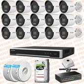 Provzen Hikvision 15 İp Kameralı 4mp Colorvu Dahili Mikrofon Set - 1