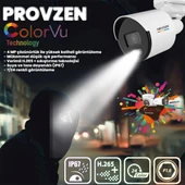 Provzen Hikvision 11 İp Kameralı 4mp Colorvu Dahili Mikrofon Set - 2