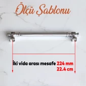 Talas Krom Düz Metal Kulp Kulpu 224 mm Mobilya Çekmece Mutfak Dolabı Dolap Kulpları Kulbu - 2