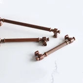 Talas Eskitme Antik Bakır Çizgili Metal 192 mm Mobilya Mutfak Çekmece Dolap Kulpu Kulbu Kulpları - 4