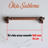 Talas Eskitme Antik Bakır Çizgili Metal 160 mm Mobilya Mutfak Çekmece Dolap Kulpu Kulbu Kulpları thumbnail 2
