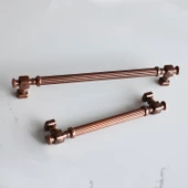Talas Eskitme Antik Bakır Çizgili Metal 128 mm Mobilya Mutfak Çekmece Dolap Kulpu Kulbu Kulpları - 4