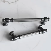 Talas Füme Çizgili Metal Kulp Kulpu 128 mm Mobilya Çekmece Mutfak Dolabı Dolap Kulpları Kulbu thumbnail 4
