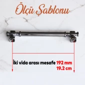 Talas Füme Düz Metal Kulp Kulpu 192 mm Mobilya Çekmece Mutfak Dolabı Dolap Kulpları Kulbu - 2