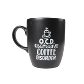 SİYAH  OBSESSİVE COFFEE BASKILI KUPA - 2