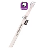 Karlie Deri Taşlı Kedi Tasma Xs 30Cm-11Mm Beyaz - 1