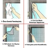 Beyaz Hazır Sineklik Tülü Çift Kat Sök Tak Pratik Yıkanabilir Pencere Kapı Sinekliği 150x125 cm thumbnail 2