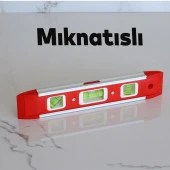 Mini Su Terazisi 22 Cm İnşaat Duvar Fayans Marangoz Mühendislik Ölçüm Aluminyum Su Terazisi 22 Cm Eğim Ölçü Eğik Ölçme - 2