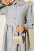 Bebe Yaka Dantelli Tunik Gri - 4