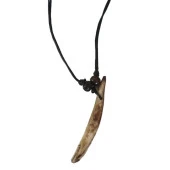 Tibet Tribal Gerçek Diş Kolye 4-5cm Kahve Renk Boy Ayarlı Kordon - 1