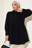 Bebe Yaka Dantelli Tunik Siyah thumbnail 1